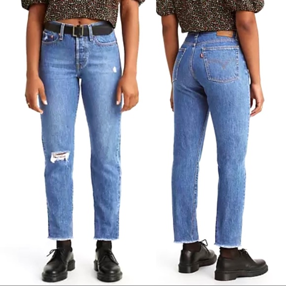 Levi’s Premium Wedgie Fit Ankle Jeans Women’s Size 25 Button Fly Distressed 90’s - Picture 1 of 11